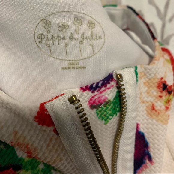 Peppa & Julie girls floral zip front dress - Picture 4 of 4